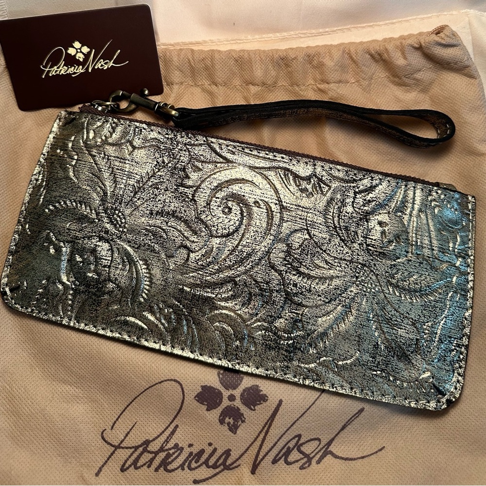 Patricia Nash Gold Metallic Clutch - Tooled - NWOT